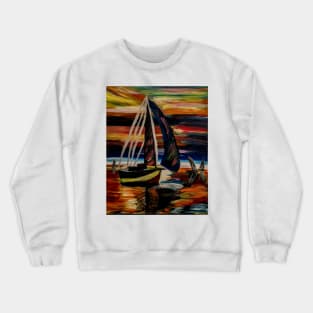 Out sailing in the open sea Crewneck Sweatshirt